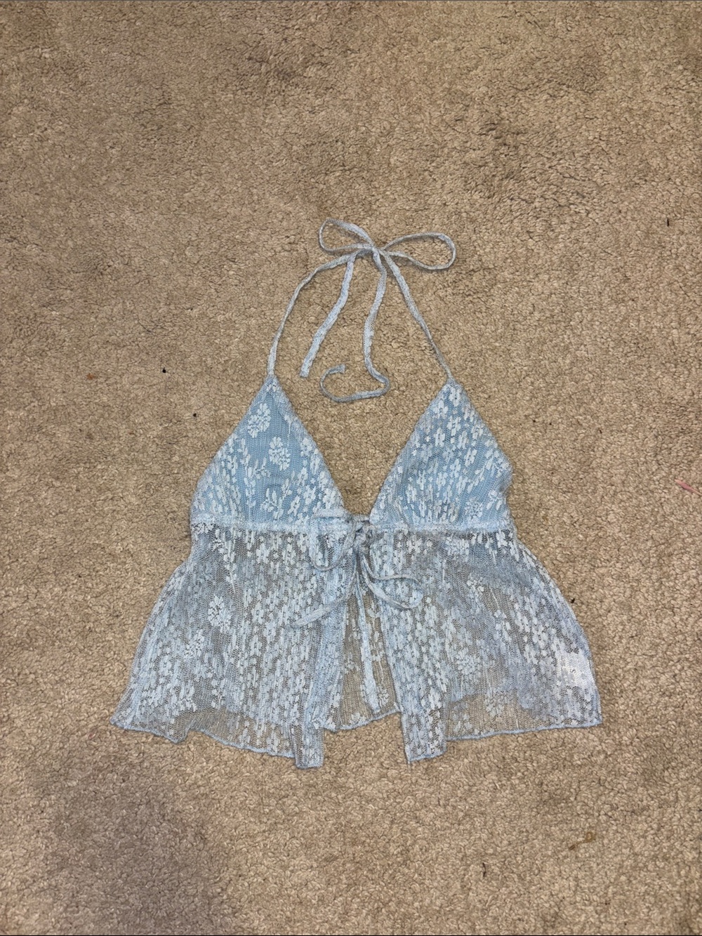 Babydoll halter top light blue
